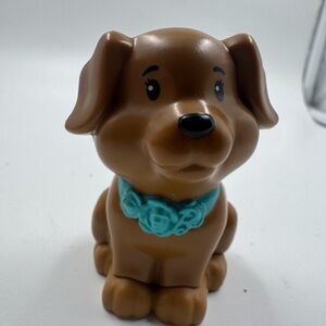 Fisher-Price Little People Barbie Brown Dog Blue Collar Rare 2023